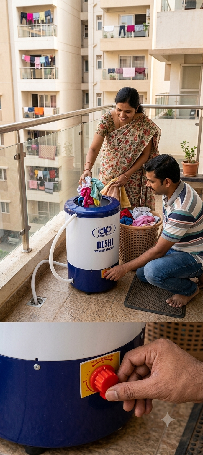 DESHI Washing Machine [ Fiber 6 Kg ] PLUS : 1 Year Warranty [DPFC]