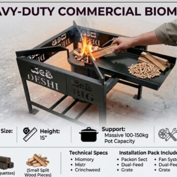 DESHI 24×7 Cast Iron Commercial Stove [12inch x12inch] [DPIRONXL]